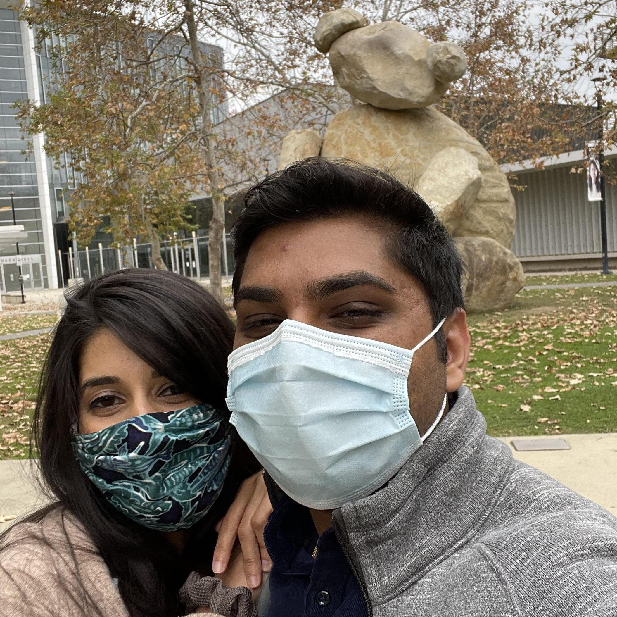 Our first photo together taken on our first date together.