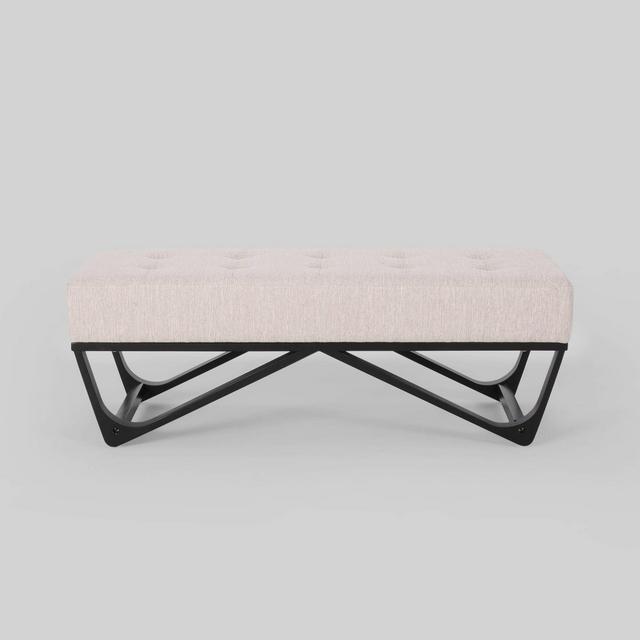 Assisi Contemporary Ottoman Bench Beige - Christopher Knight Home