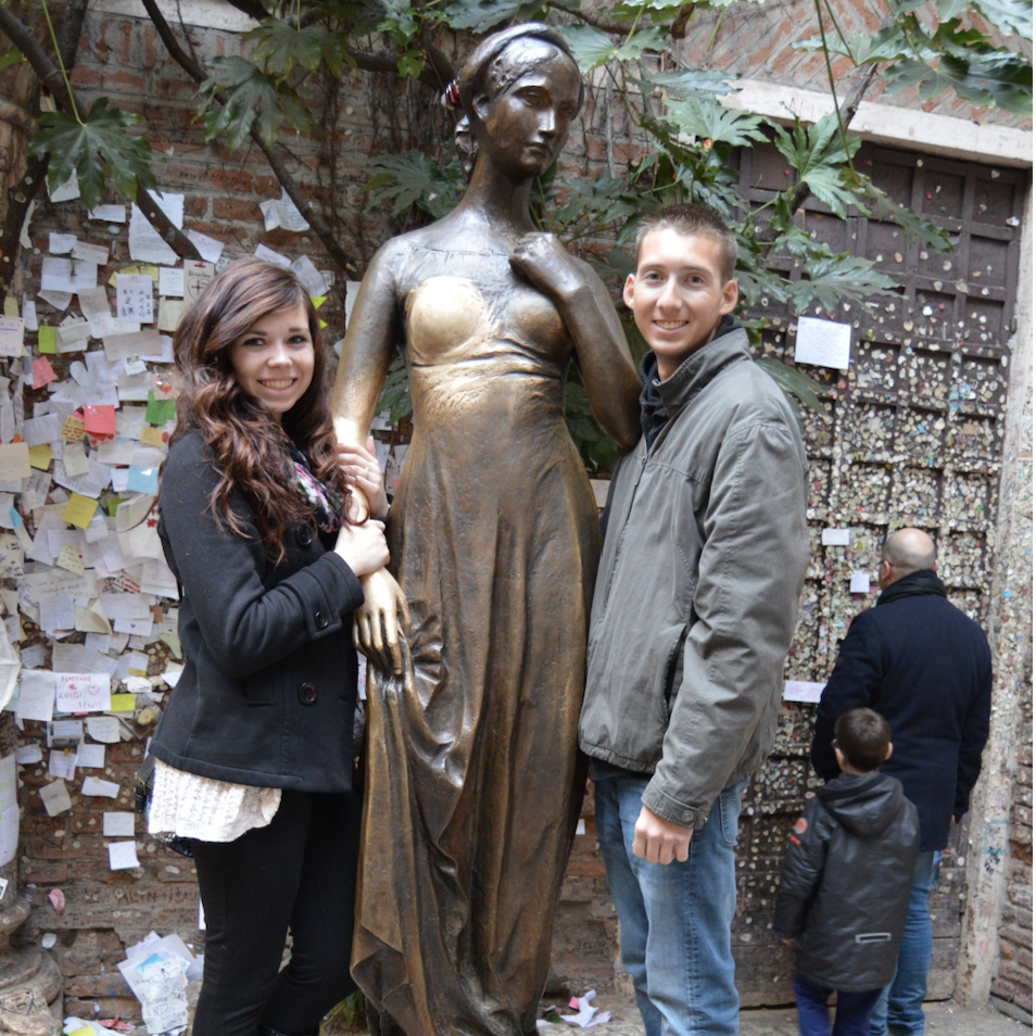 With the statue of Juliet in Verona! 2015