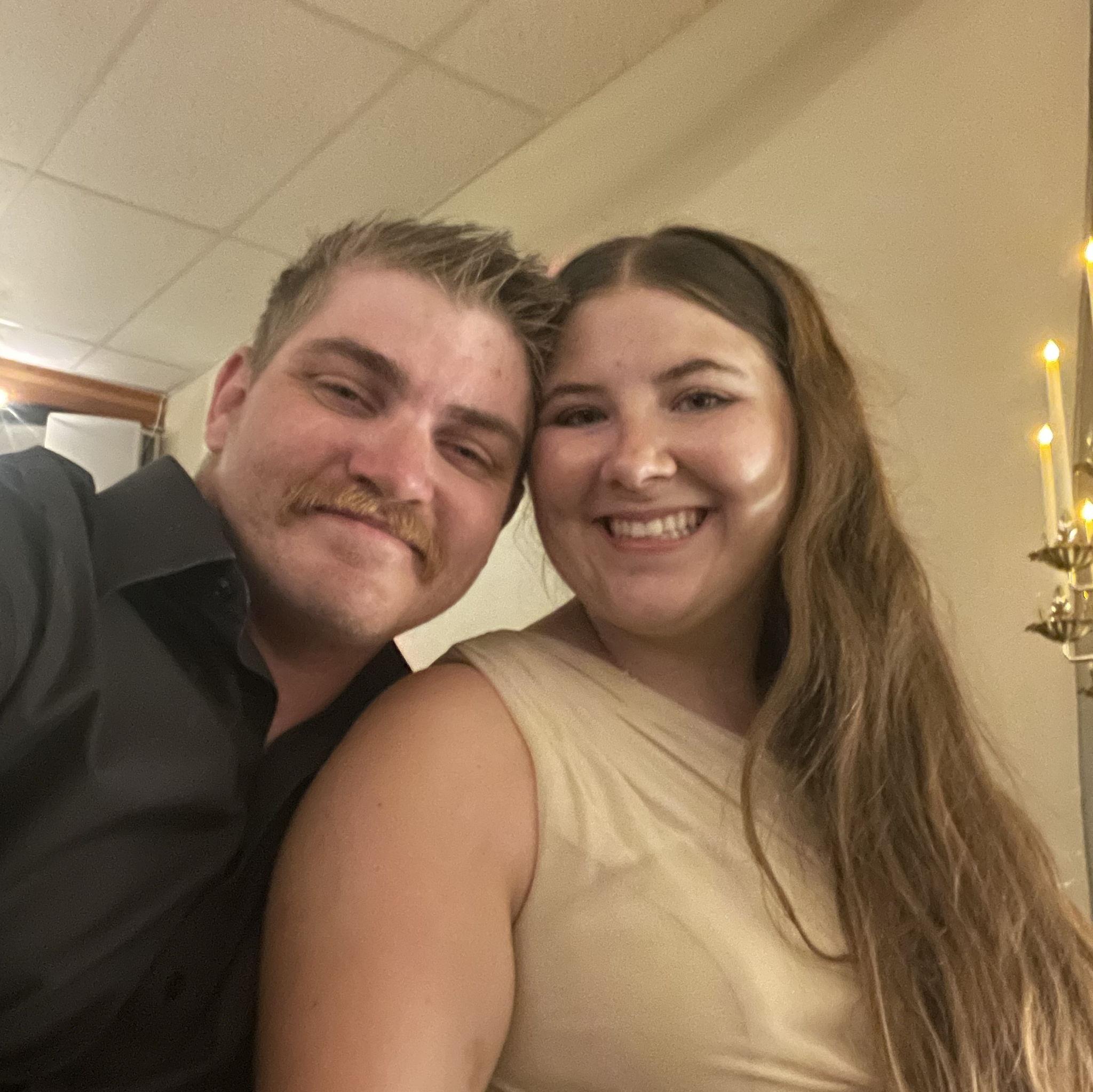 Rollin and I at a friend's wedding