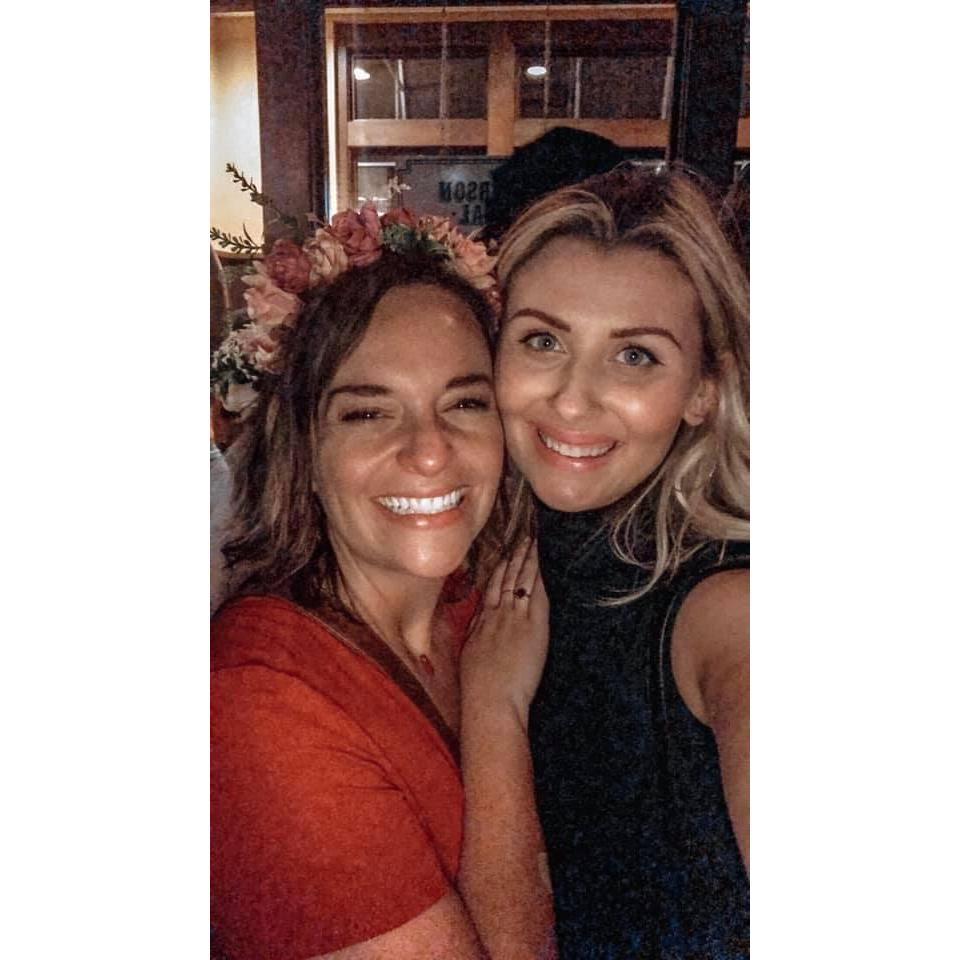 Shayna at her Bachelorette party with her MOH