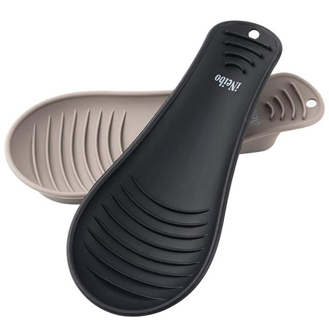 Modern Silicone Spoon Rest,iNeibo Silicone Utensil Rest with Drip Pad, Heat-Resistant, BPA-Free, Spoon Rest & Spoon Holder for Stove Top, Kitchen Utensil Holder for Spoons, Ladles, Tongs & More