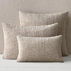 RH Velvet Pick Stitch Sham Set - Champagne