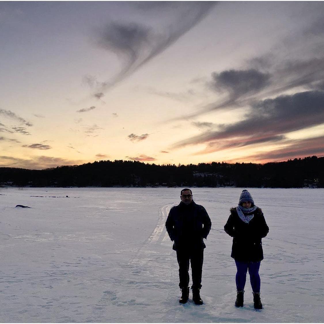 on frozen Goose Pond, MA
