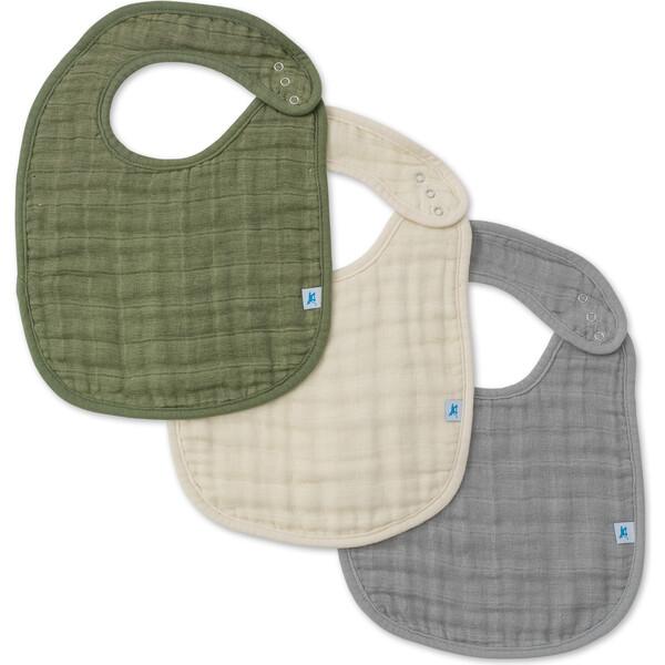 Cotton Muslin Classic Bib 3 Pack, Fern