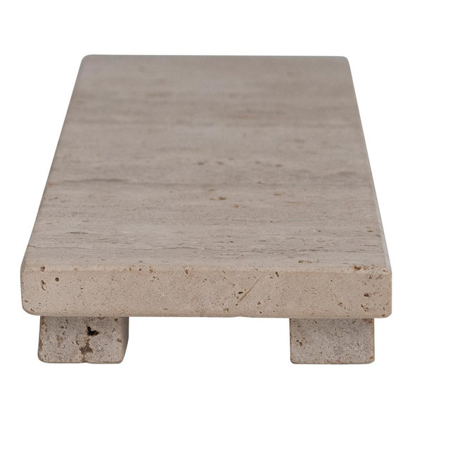 Storied Home Scandinavian Travertine Footed Charcuterie Board, Beige