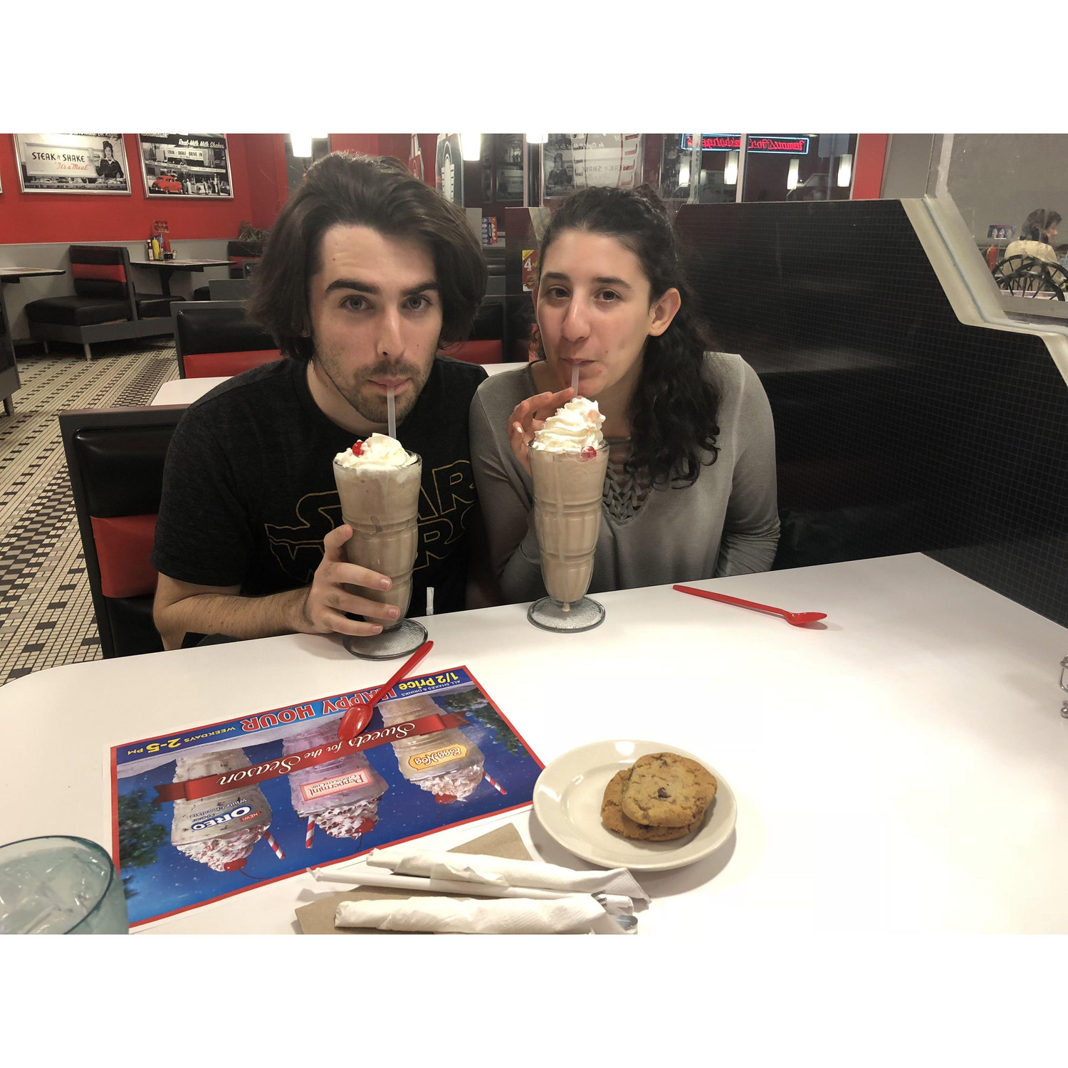 Keeping my milkshake addiction alive—and now he’s in on it too. Add cookies to the mix, and it’s just one more reason my diet plans never stand a chance!🍦🍪