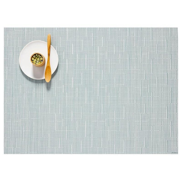 Chilewich Bamboo Placemats Set of 4 - Woven Rectangle Placemats - Reusable, Stain-Resistant, Indoor/Outdoor Tabletop Protection - 19" x 14" - Seaglass