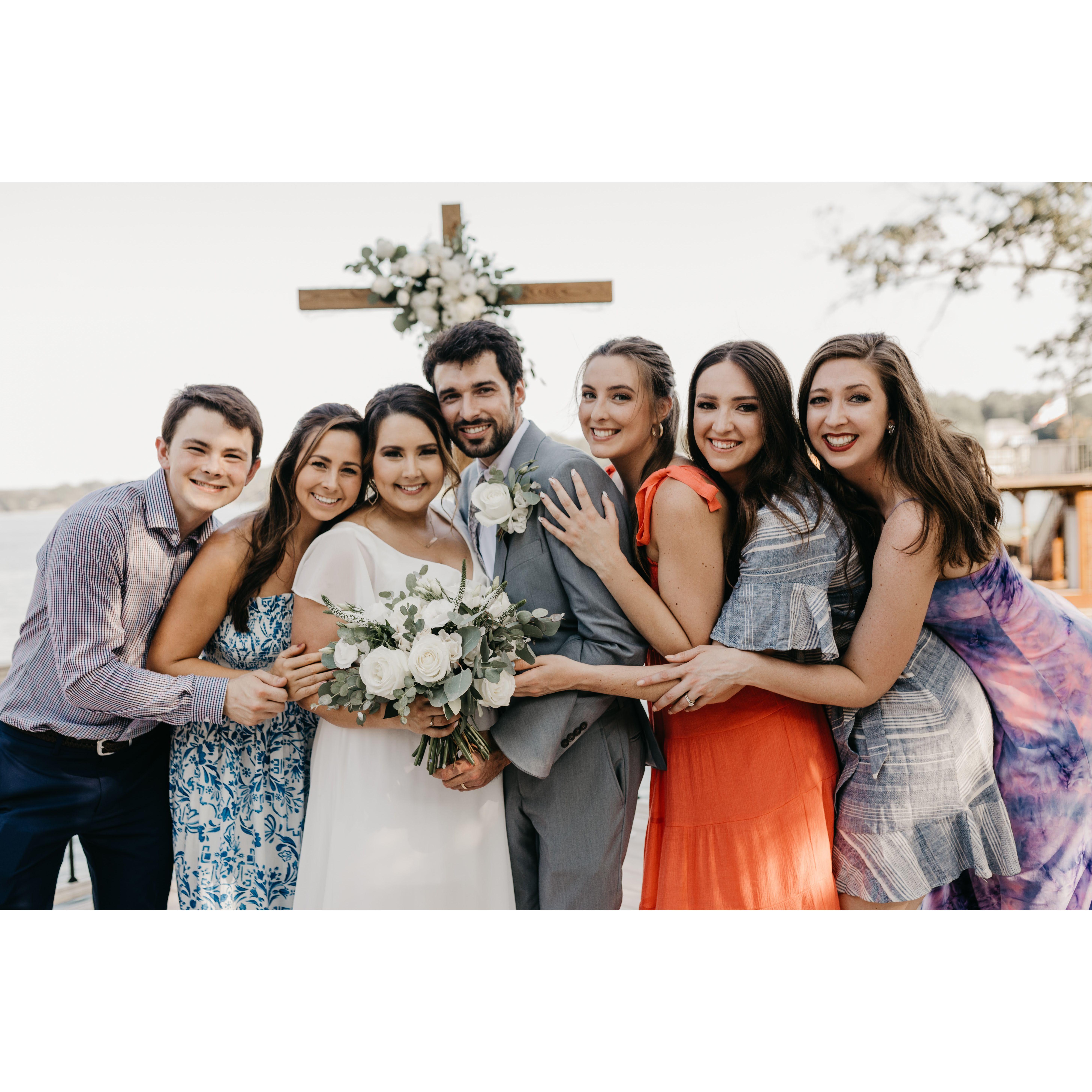 Our siblings! Garrett's two brothers watched through FaceTime.