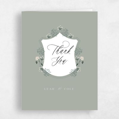 Pale Sage, Green Wedding Thank You - Valentina Classic