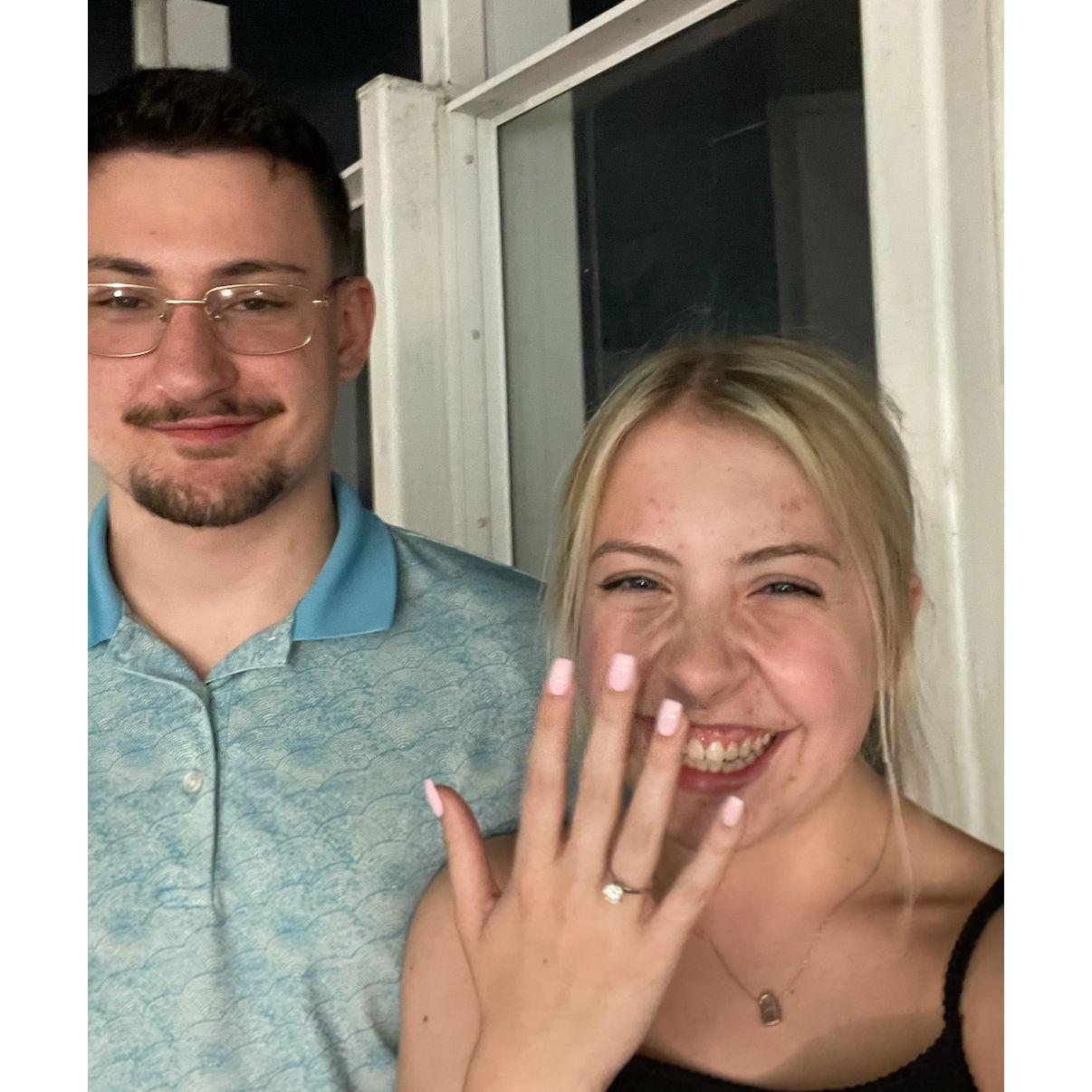 Ben had Ruby describing the ring in his pocket unknowingly for an hour before he proposed. Safe to say she had no idea.