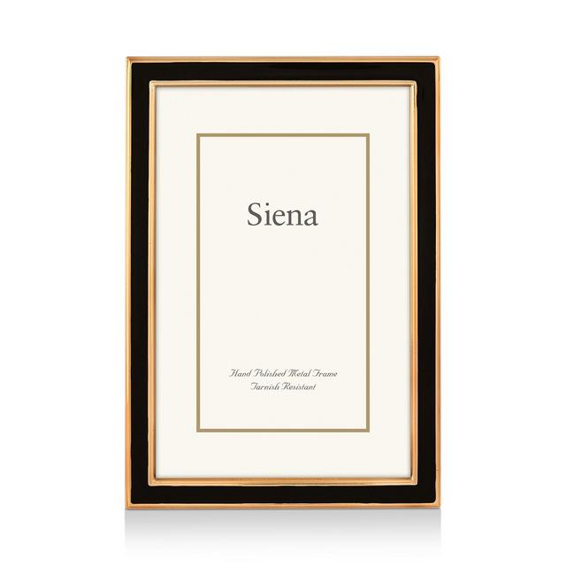 Siena Black Enamel with Gold Frame, 5" x 7"