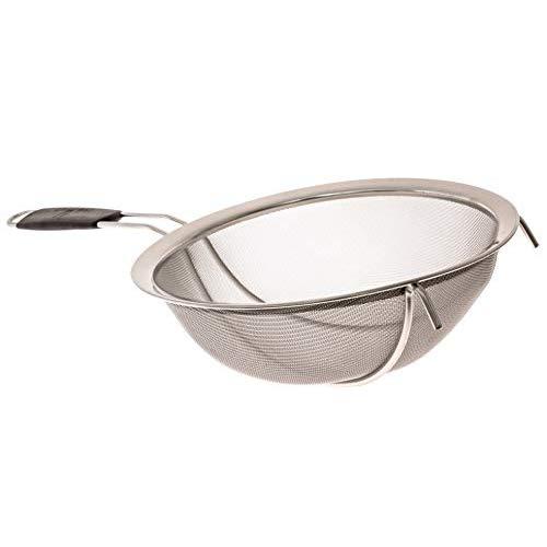 LiveFresh Large Stainless Steel Fine Mesh Strainer with Reinforced Frame and Sturdy Rubber Handle Grip - Designed for Chefs and Commercial Kitchens & Perfect for Your Home - 9 Inch / 23 cm Diameter