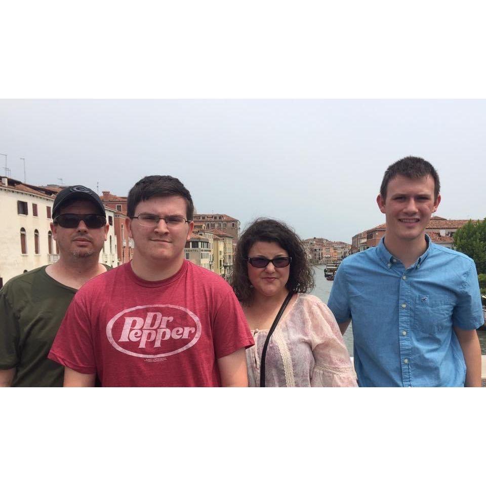 Quinton with his parents and bother in Venice (2017)