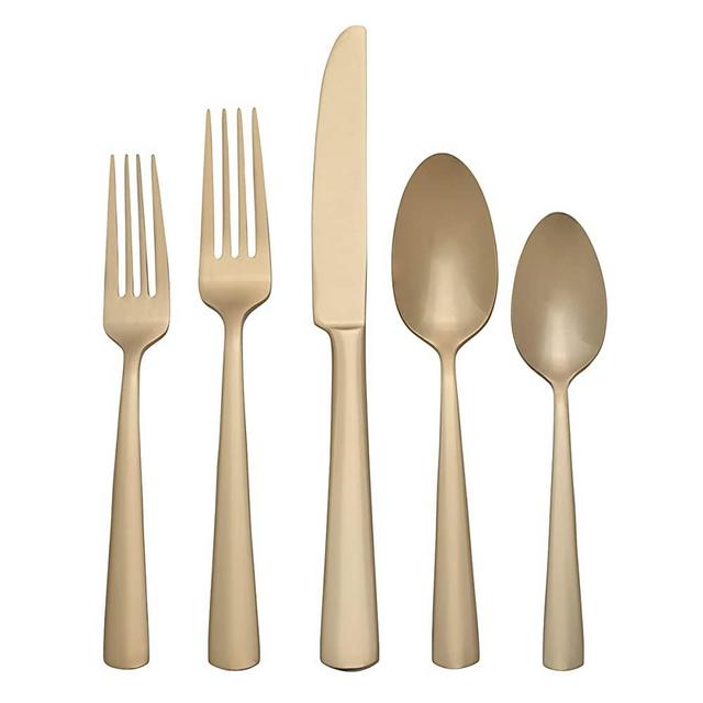 Oneida Aptitude Champagne Satin 20 Piece Flatware Set, 20PC FW, STAINLESS