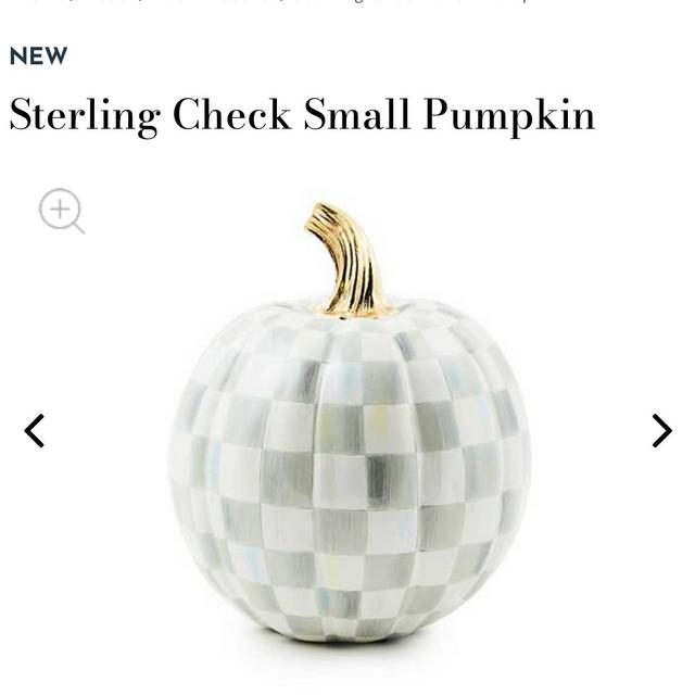 Mackenzie Childs Sterling Check Pumpkin, Small
