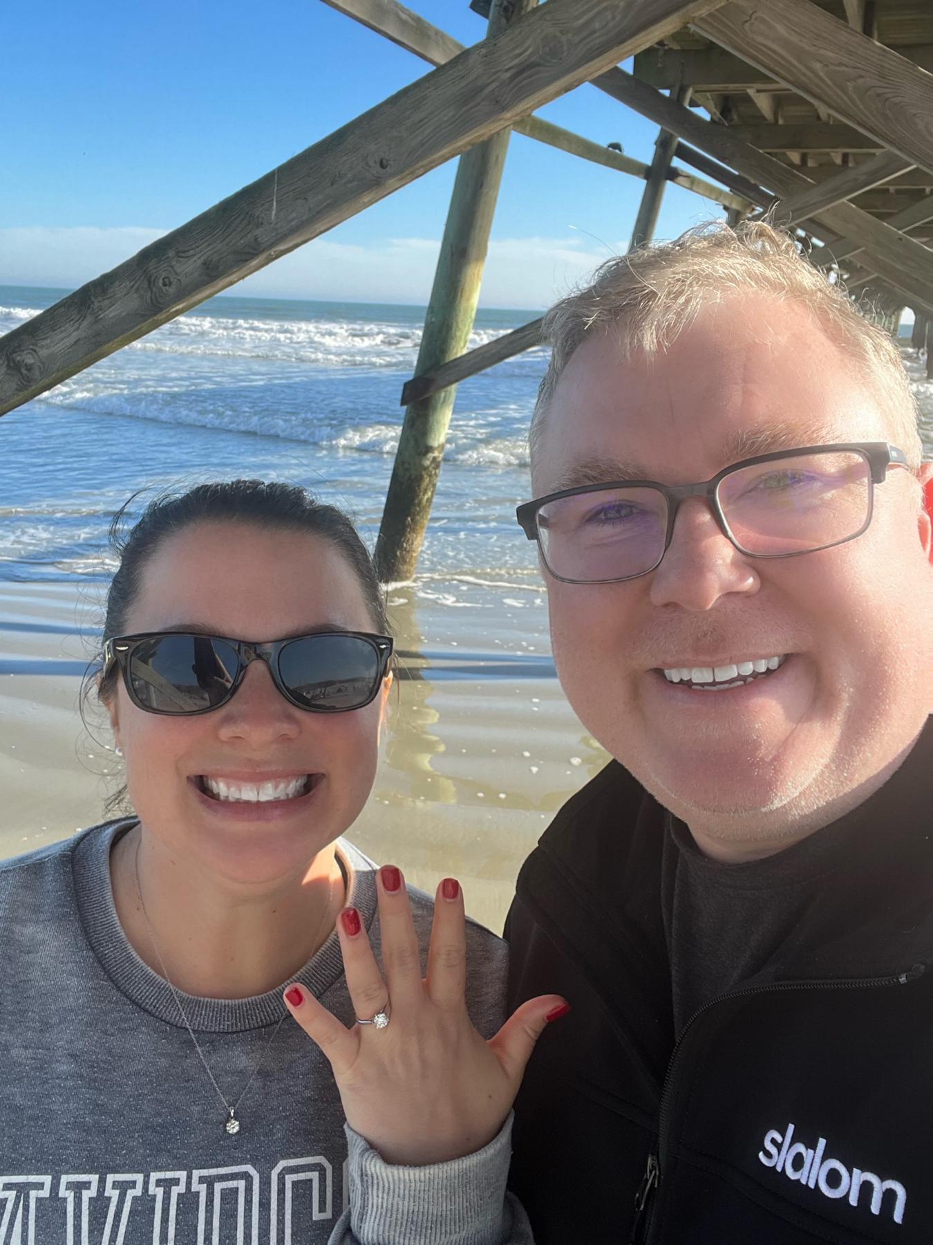 Engageddddd!!! We took a walk to the pier where Rich first said “I love you” to snag a quick picture.