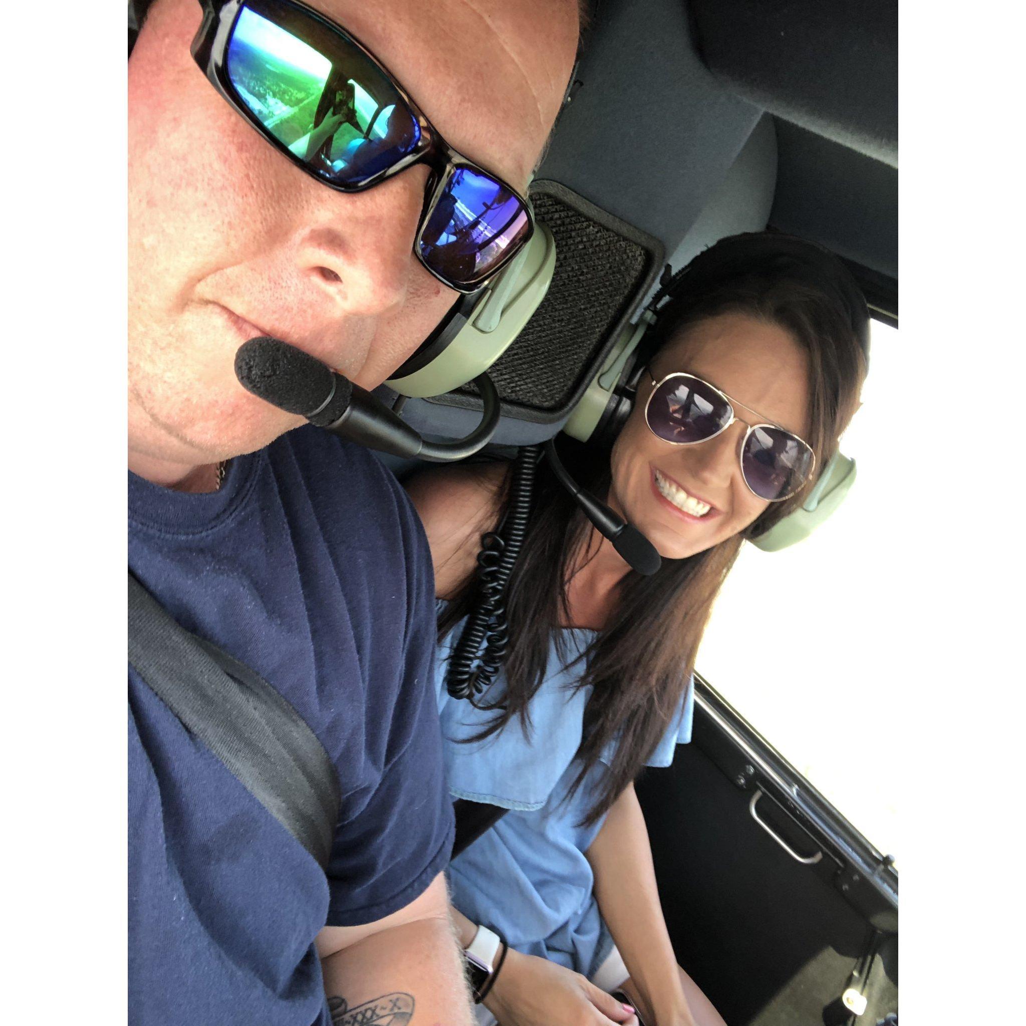 Chris popped the question during a helicopter ride over Myrtle Beach during a friends trip last May.