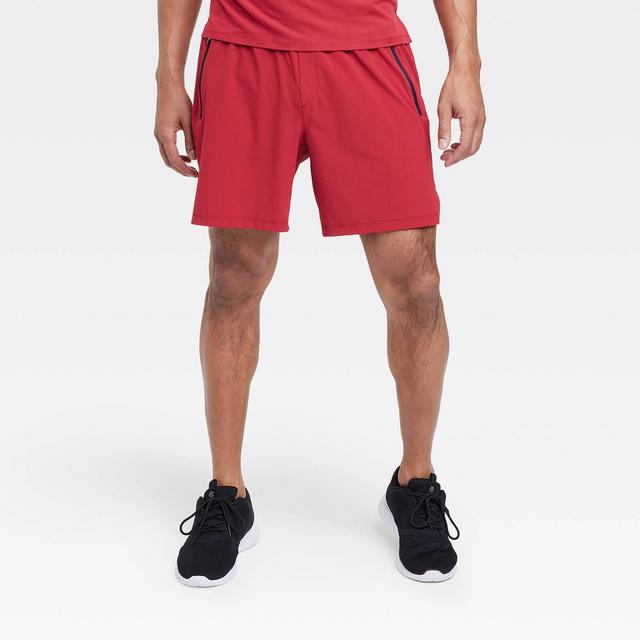 Men's Stretch Woven Shorts 7" - All in Motion™ Red L
