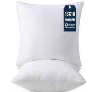 Utopia Bedding Throw Pillows Insert (Pack of 2, White) - 16 x 16 Inches Bed and Couch Pillows - Indoor Decorative Pillow