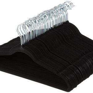 AmazonBasics Velvet Suit Hangers - 50-Pack, Black