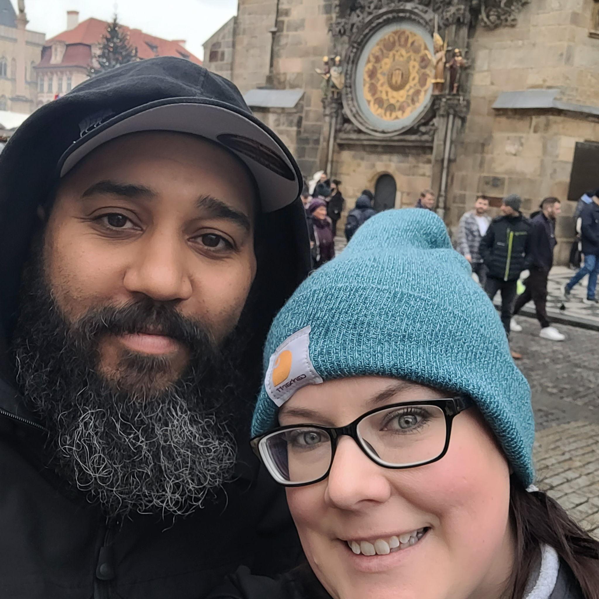 In front of the Astrological Clock
