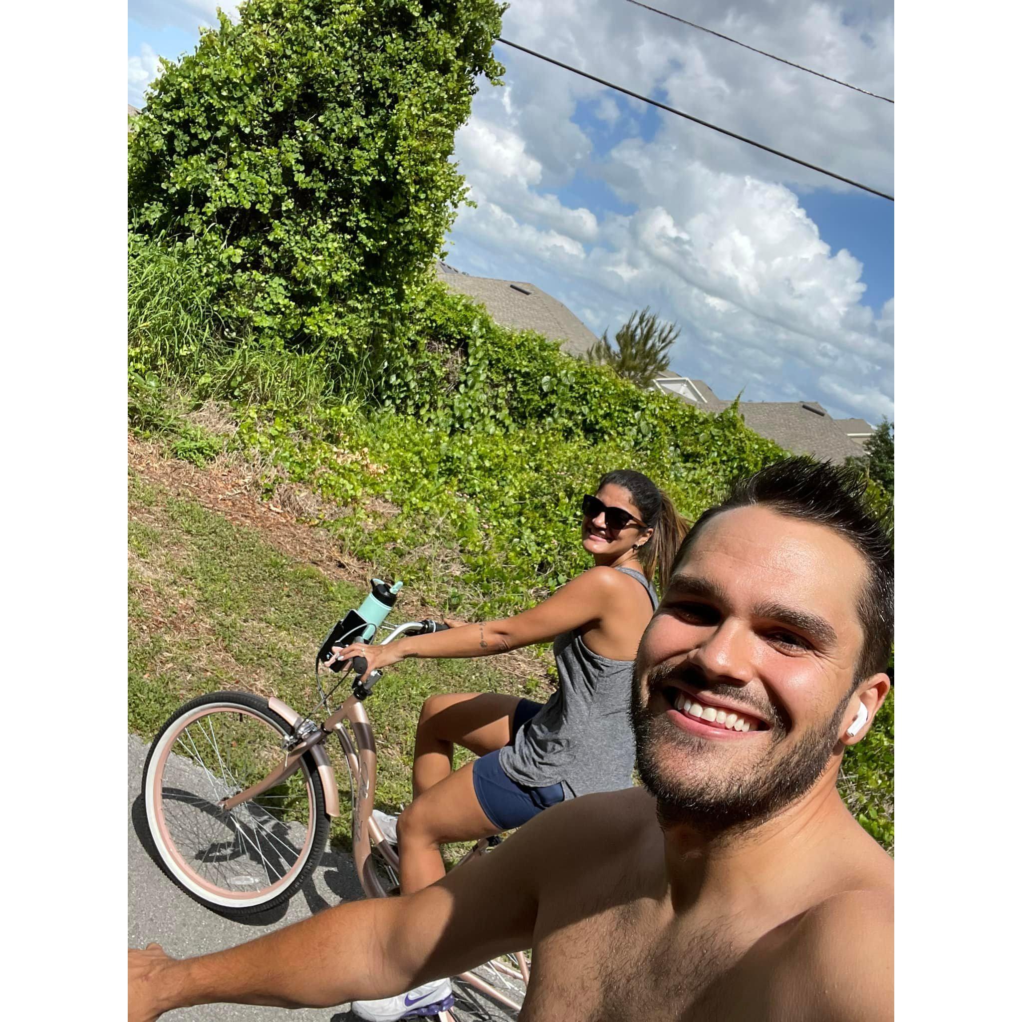 Just a bike ride together, enjoying life!