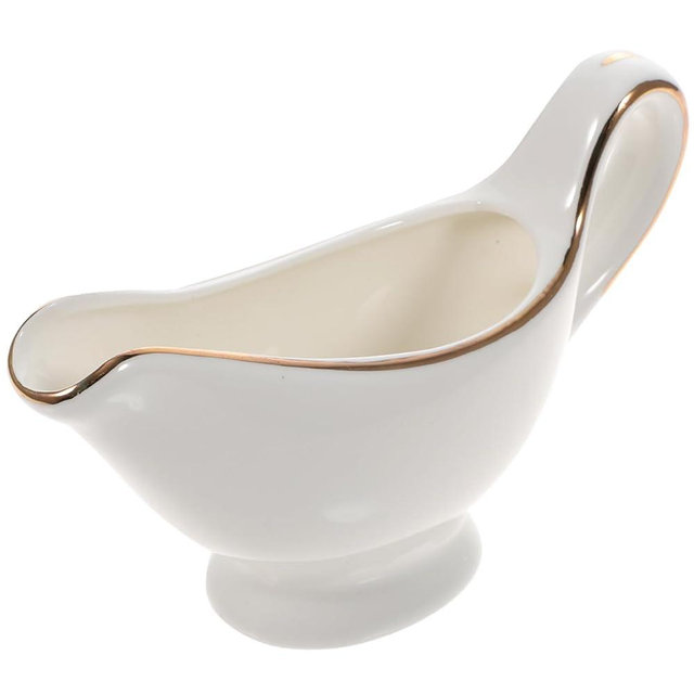 OSALADI Ceramic Gravy Boat Ceramic Creamer Pitcher Gravy Sauce Boat Sauce Cup Milk Creamer Jug Porcelain Sauces Containers Kitchen Supplies (100ML)