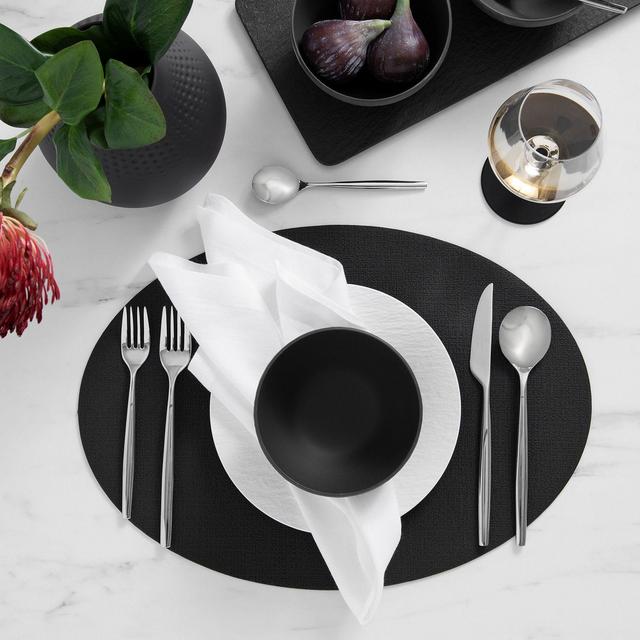 Villeroy & Boch Manufacture Rock Oval Faux Leather Reversible Placemat, Set of 4
