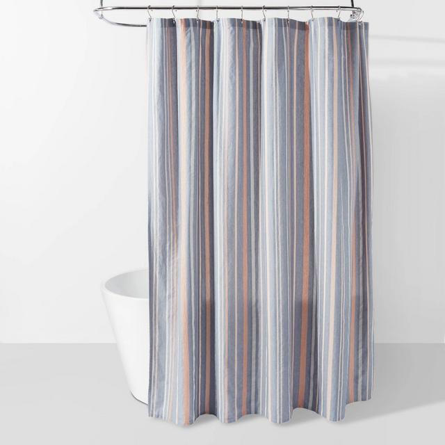 Seersucker Waffle Shower Curtain Blue - Threshold™