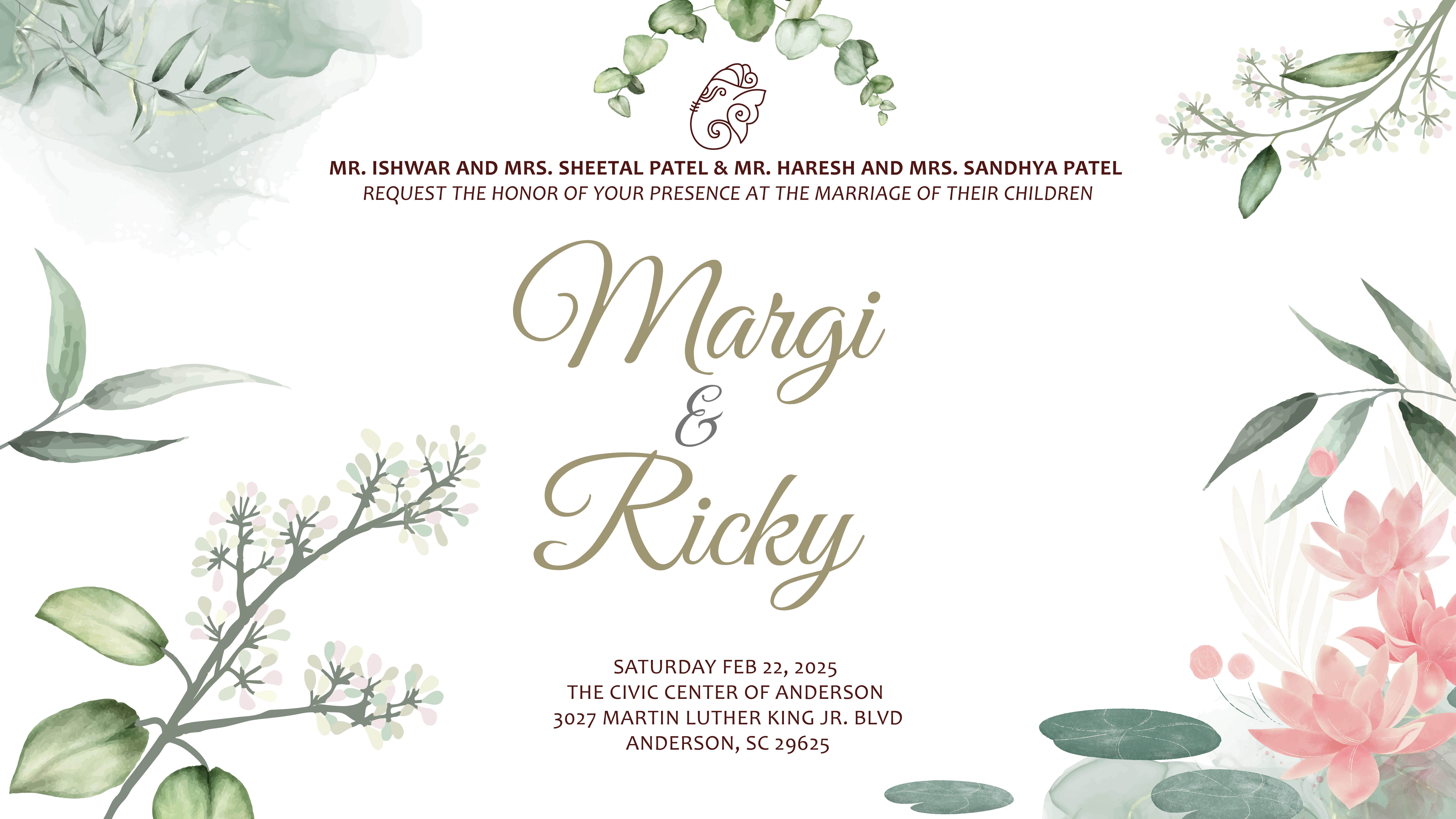 The Wedding Website of Margi Patel and Ricky Patel