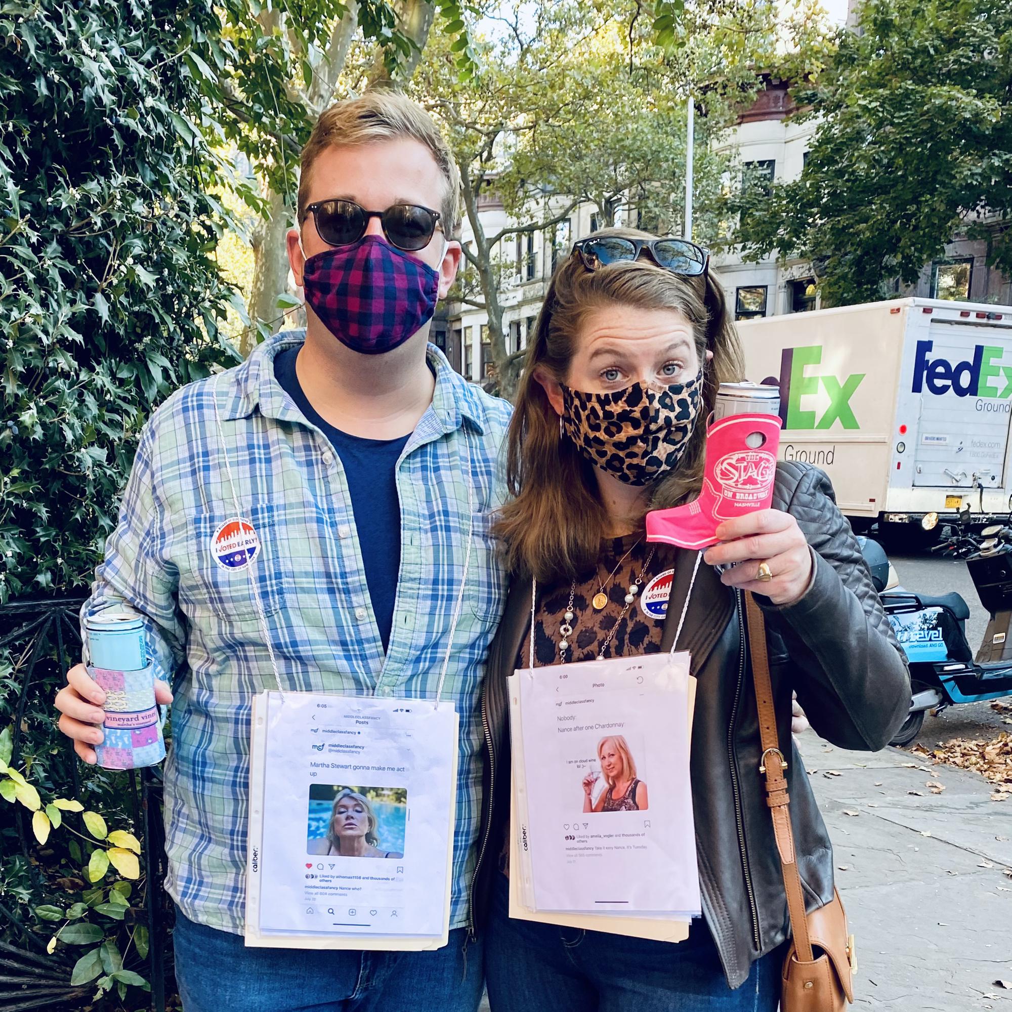 First halloween costumes:  Middle Class Fancy meme account.  October 2020.