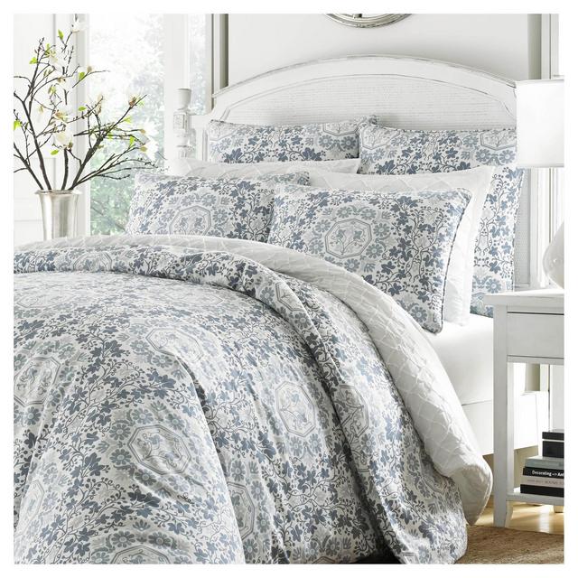 Pastle Blue Caldecott Duvet Cover Set (Full/Queen)- Stone Cottage