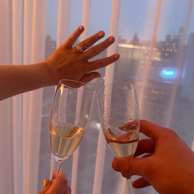 A Champagne Toast for the Newlyweds