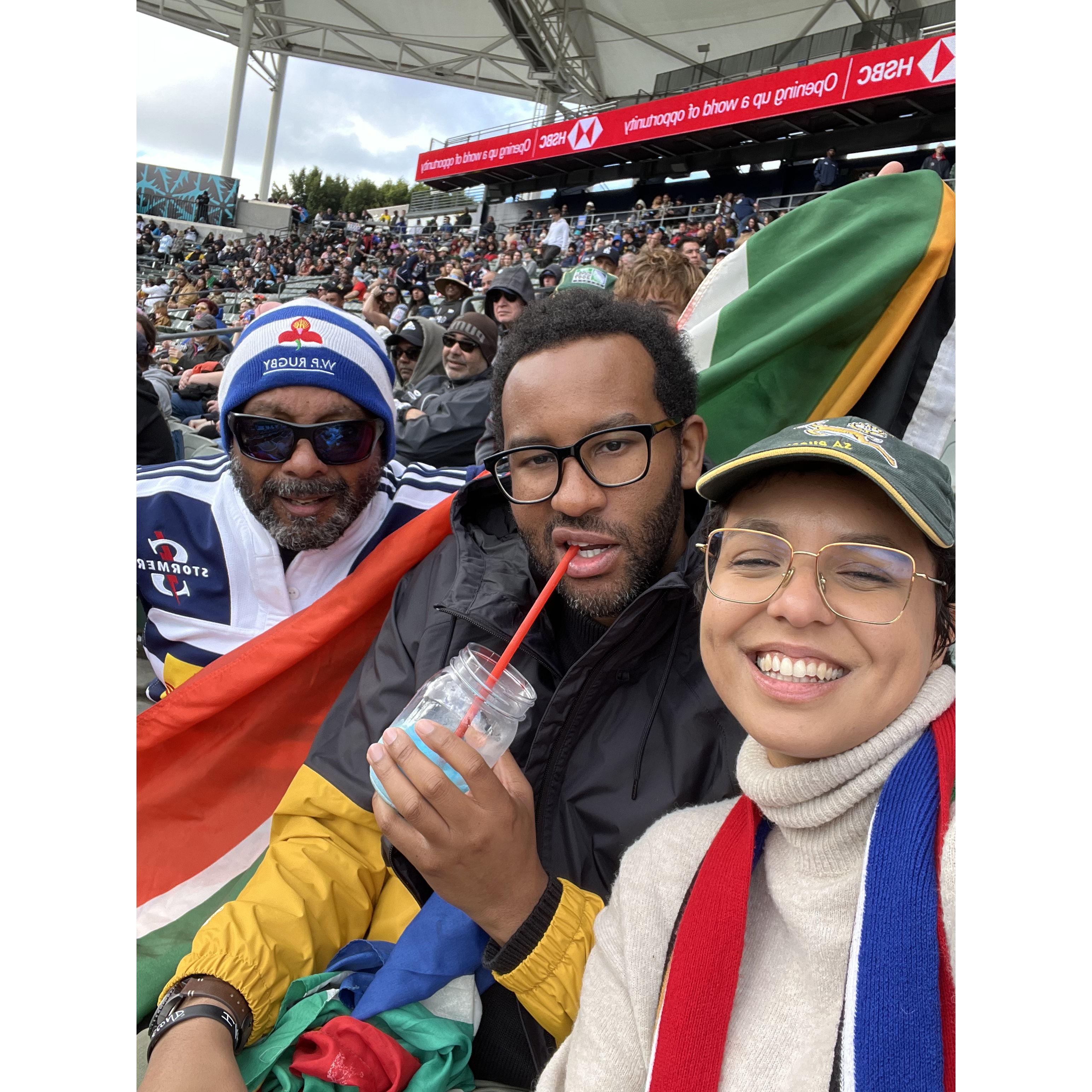 As a Dallas Cowboys fan, Theo didn't know what it felt like to cheer for a team that wins, so we took him to a rugby match to cheer for South Africa.