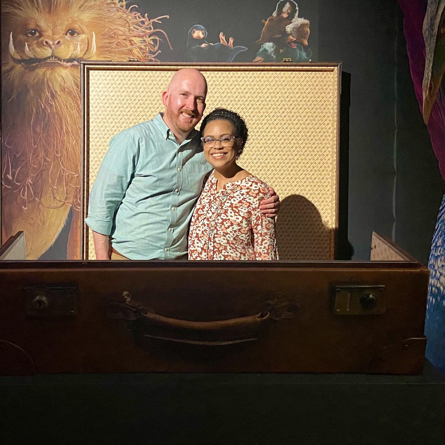 One of our first dates at the Harry Potter exhibit!