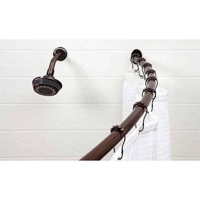 Curved Wall Mountable Shower Rod Brass - Bath Bliss