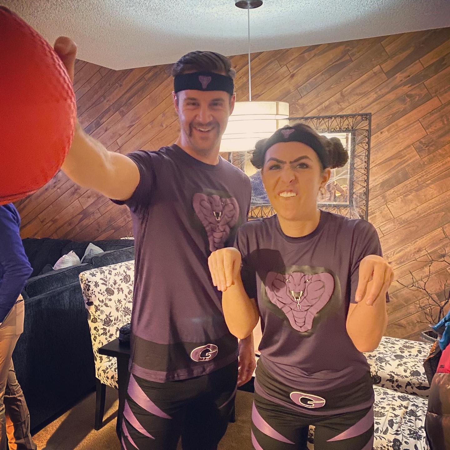 10/31/21 - Halloween. White Goodman and Fran Stalinovskovichdavidovitchsky, Globo Gym Purple Cobras.