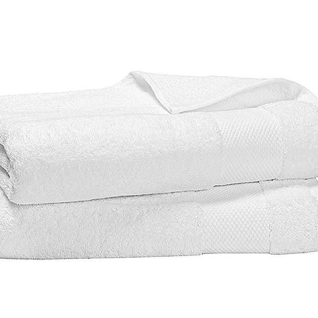 BIOWEAVES 100% Organic Cotton 700 GSM Plush Bath Towels 30" x 58" GOTS Certified - White, Pack of 2