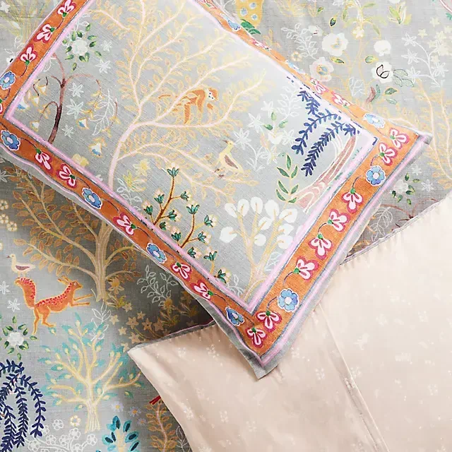 The Printed Cotton-Slub Pillow Shams, Set of 2