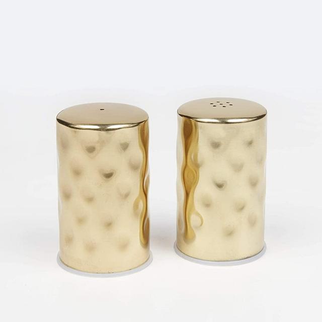 American Metalcraft GHSP2 Hammered Salt & Pepper Shaker Set, Gold, 2-Ounces Each