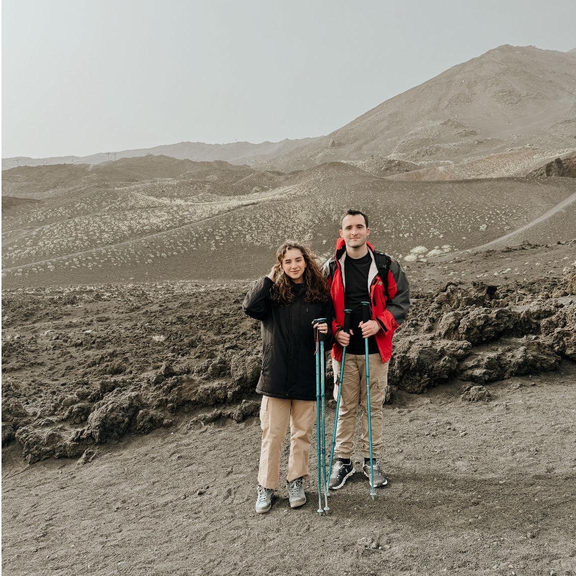 Hiking an active volcano together