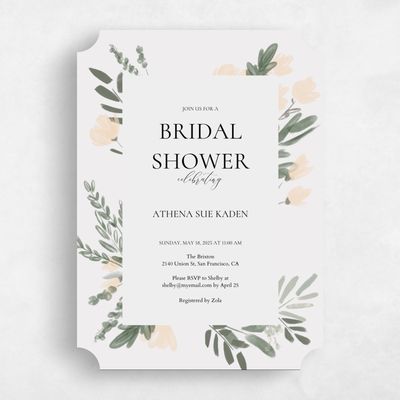 Grey Ticket Wedding Wedding Shower Invitation - Oaklyn Portrait