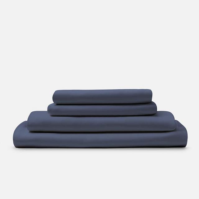 DOZ by SIJO 100% Organic Bamboo Sheet Set, Buttery Soft, Cooling for Hot Sleepers, Silky Breathable, Oeko-TEX, High GSM, 16" Deep Pockets - 4pc - 2 Pillowcases 1 Fitted 1 Top Sheet (Sapphire, King)