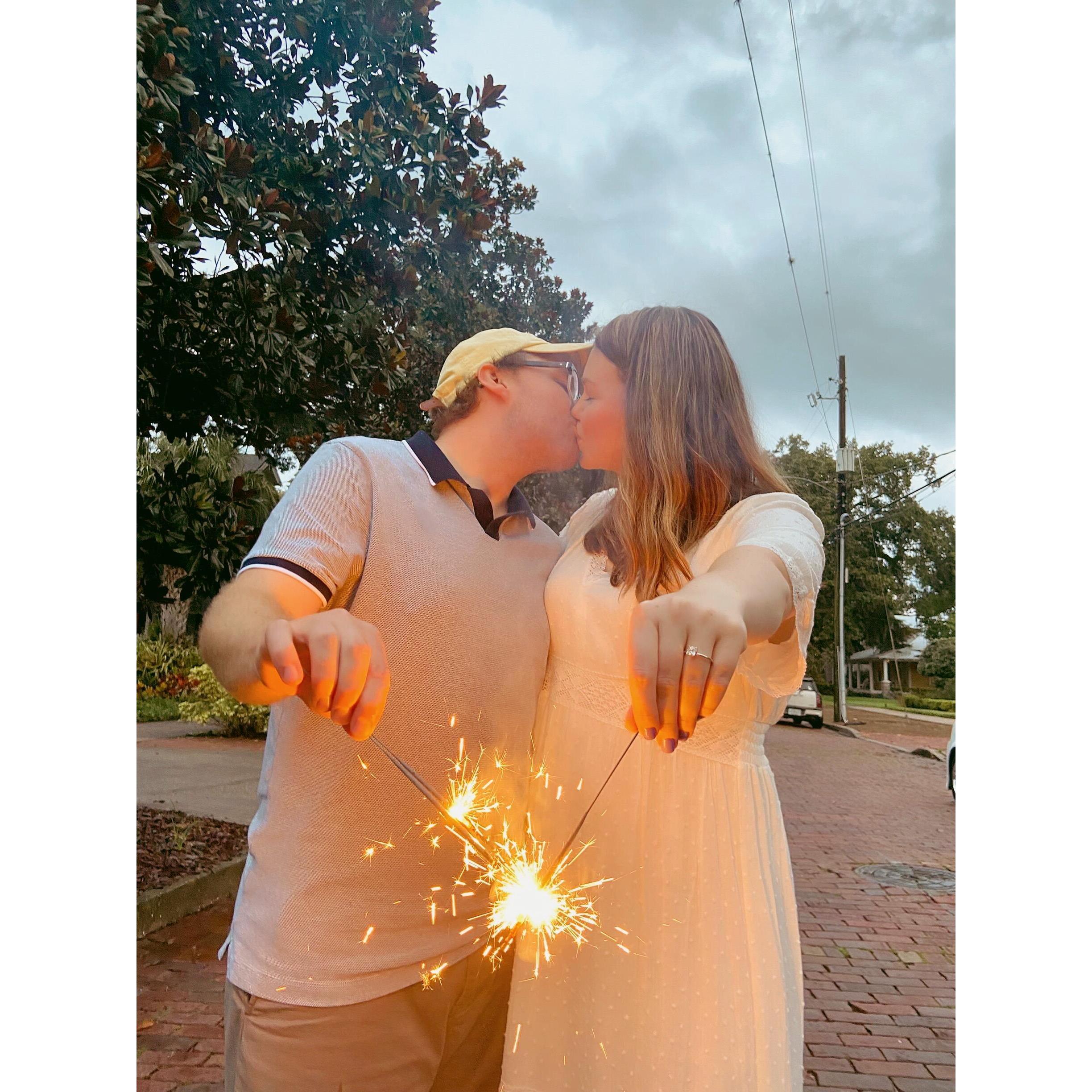 A 4th of July engagement had to include sparklers!