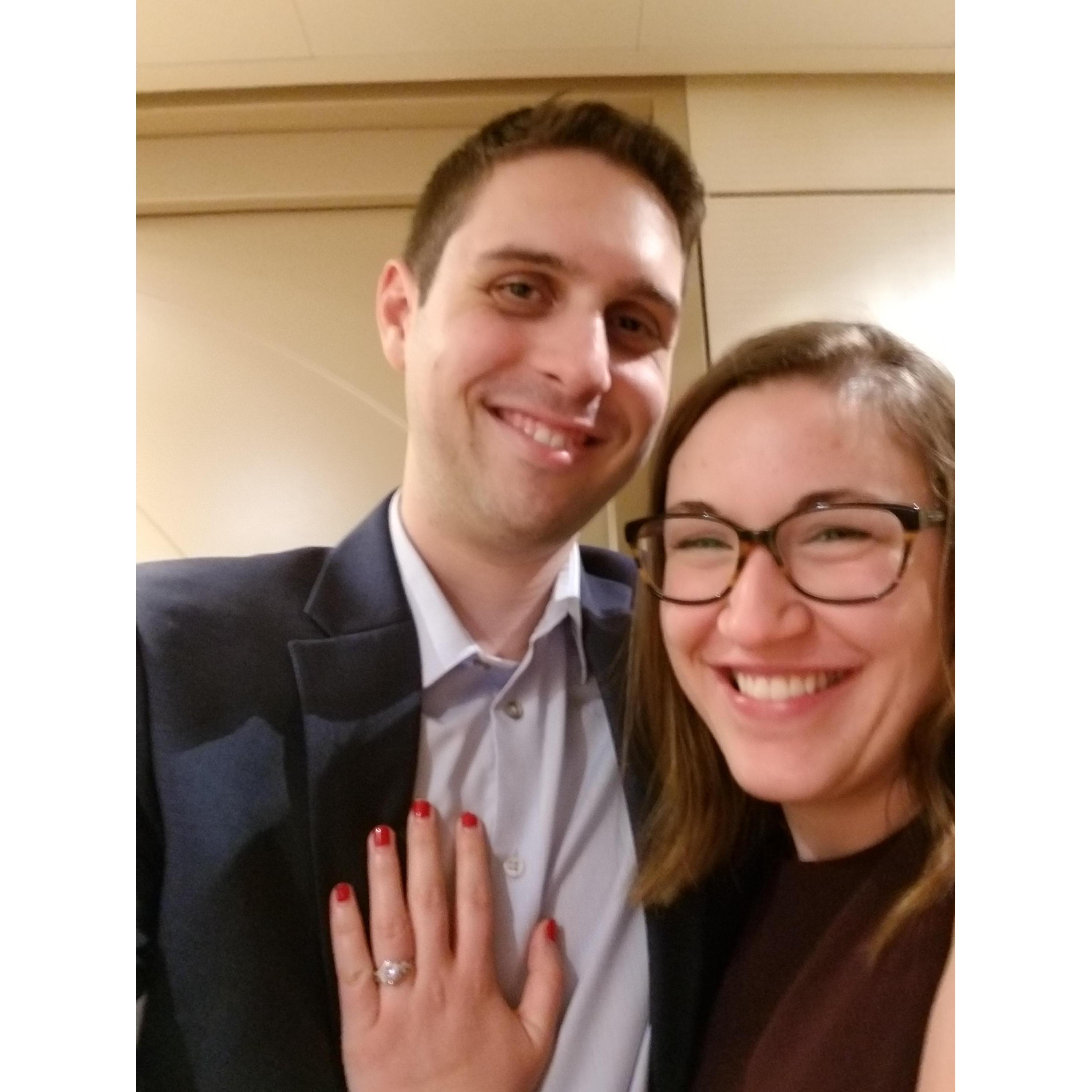 Fancy cruise, December 2017 featuring one shiny new engagement ring