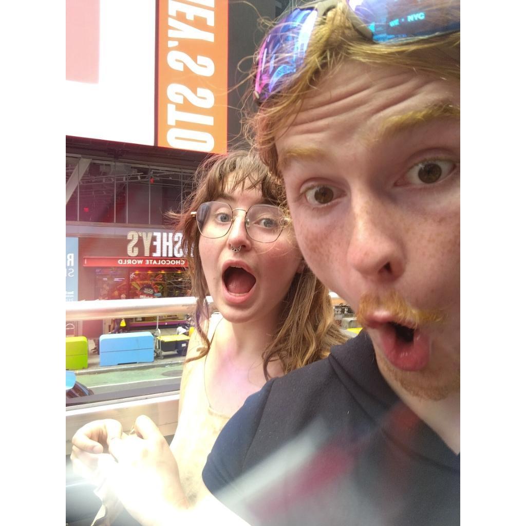 Chasing buses in Times Square
