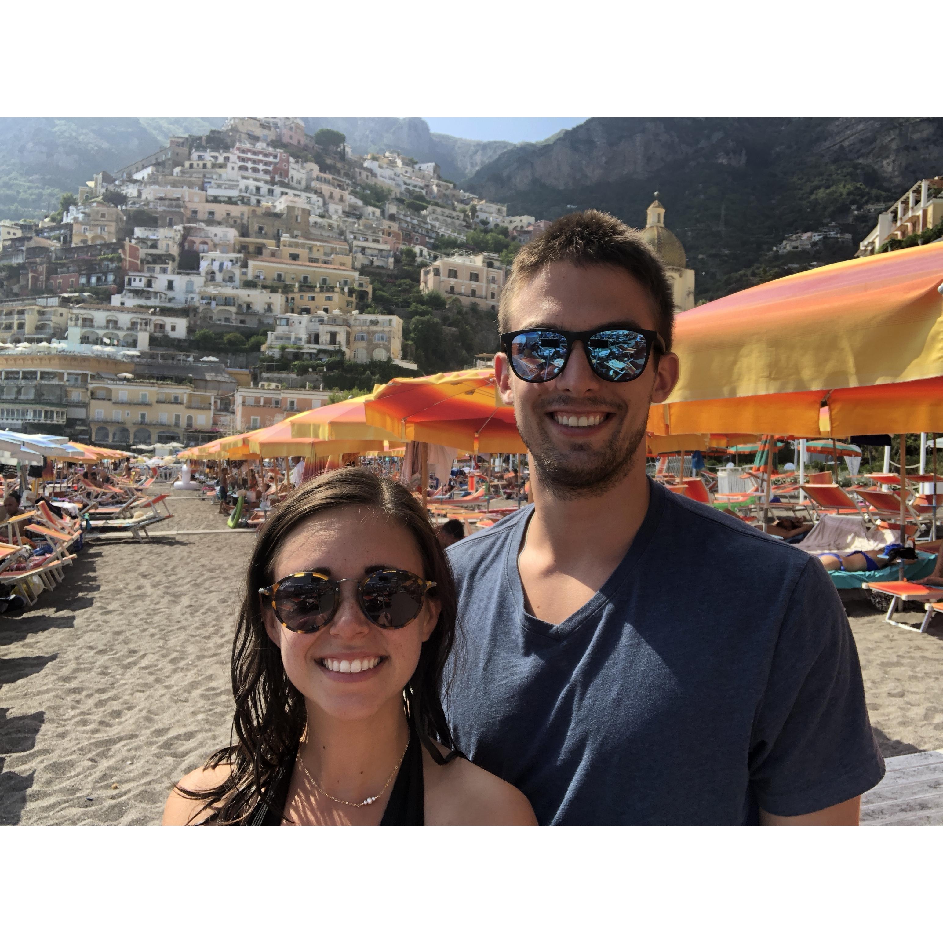 Getting some sun (while we have strep throat) in Positano, Italy :)