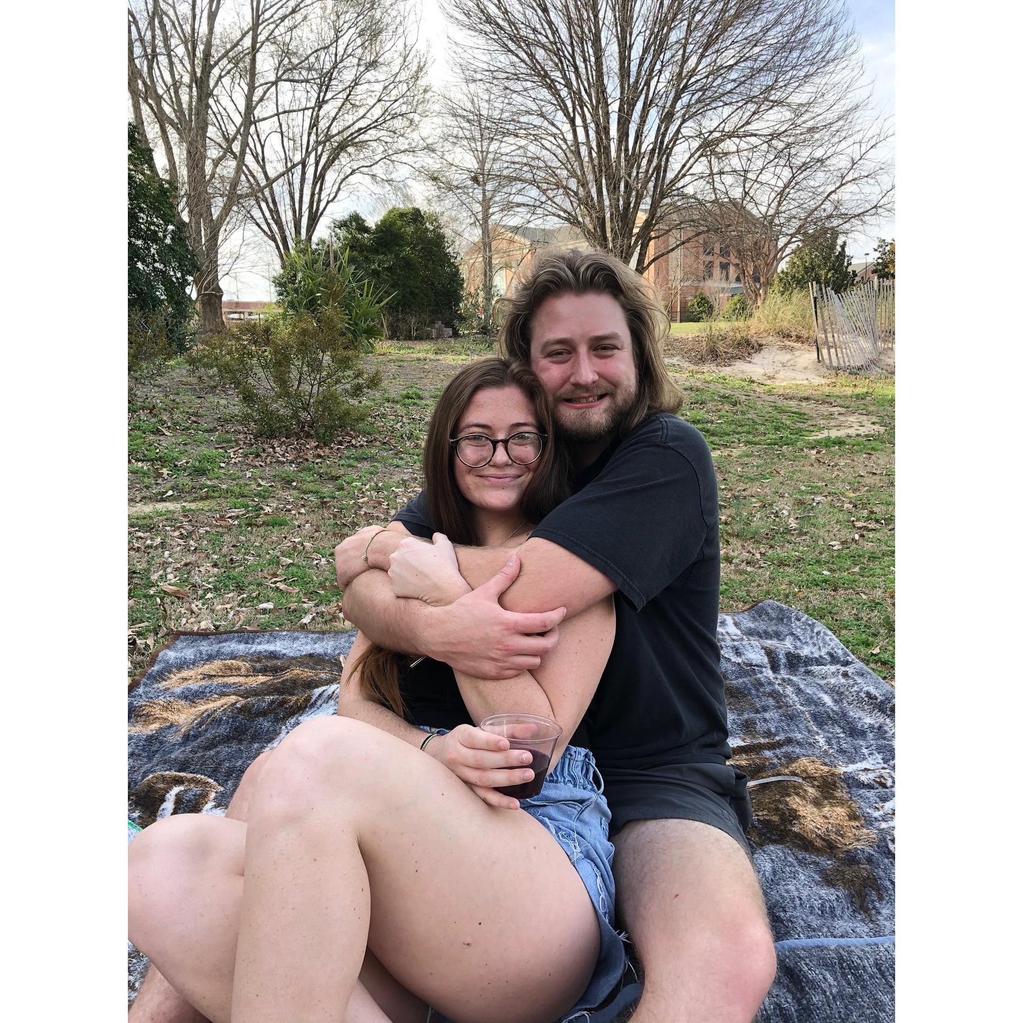 Poetry at the park with Nick and Isabel!