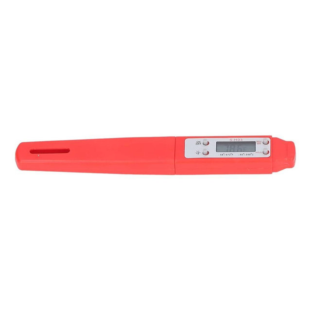Digital Food Thermometer, Digital Food Thermometer Automatic Calibration Pen High Accuracy Electronic Pocket Thermometer Yellow for Home Use, Multifunctional Accessory (Red)